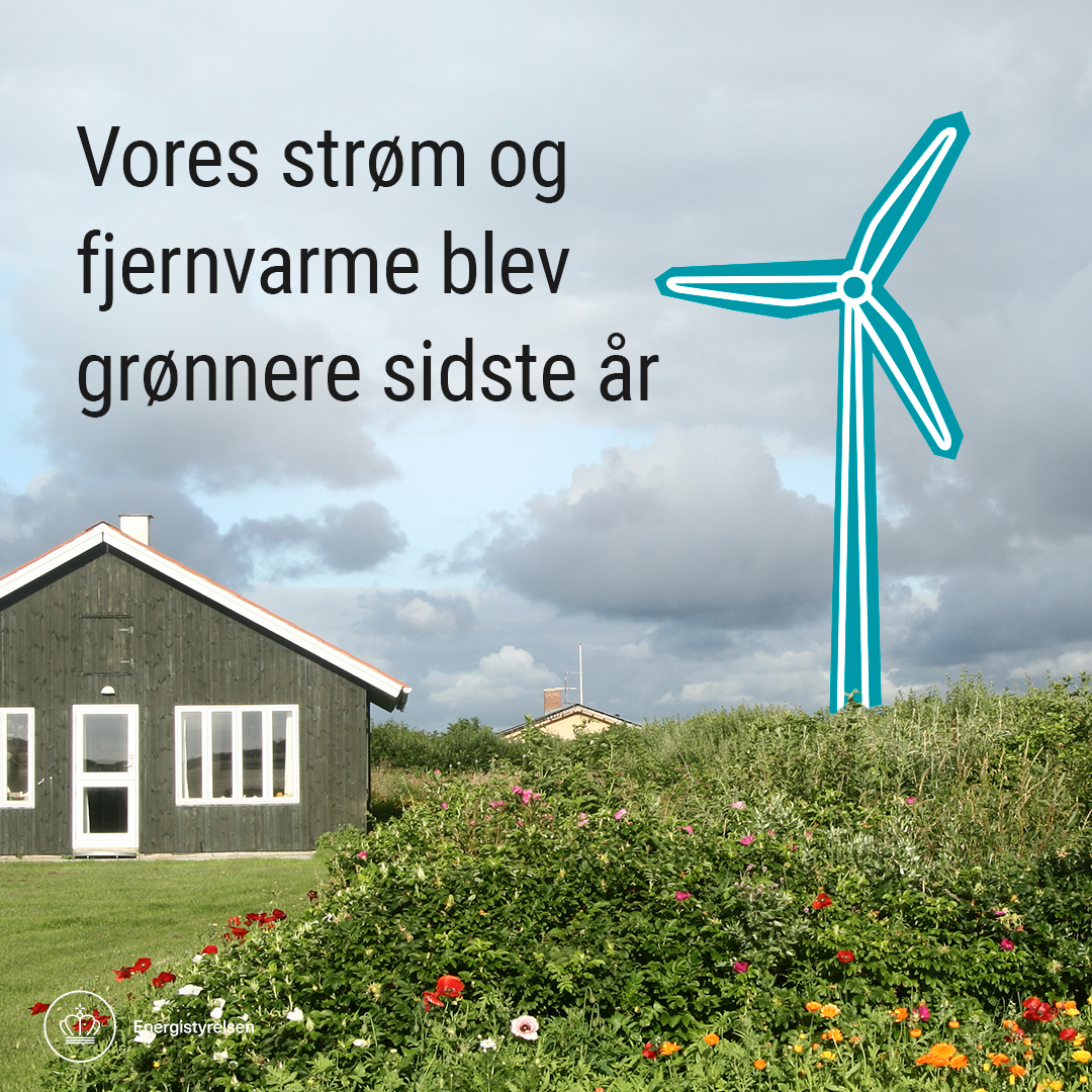 Illustration: En stigende del af produktionen af el og fjernvarme leveres af brændselsfrie energikilder.