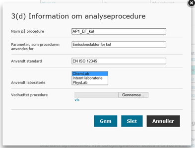 information om analyseprocedure
