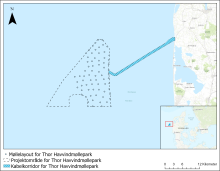 Illustrationen: Thor Havvindmøllepark - projektområde.
