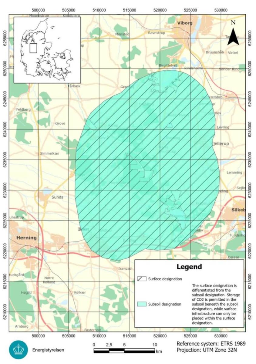 Map with location of the Thorning area subject to tender