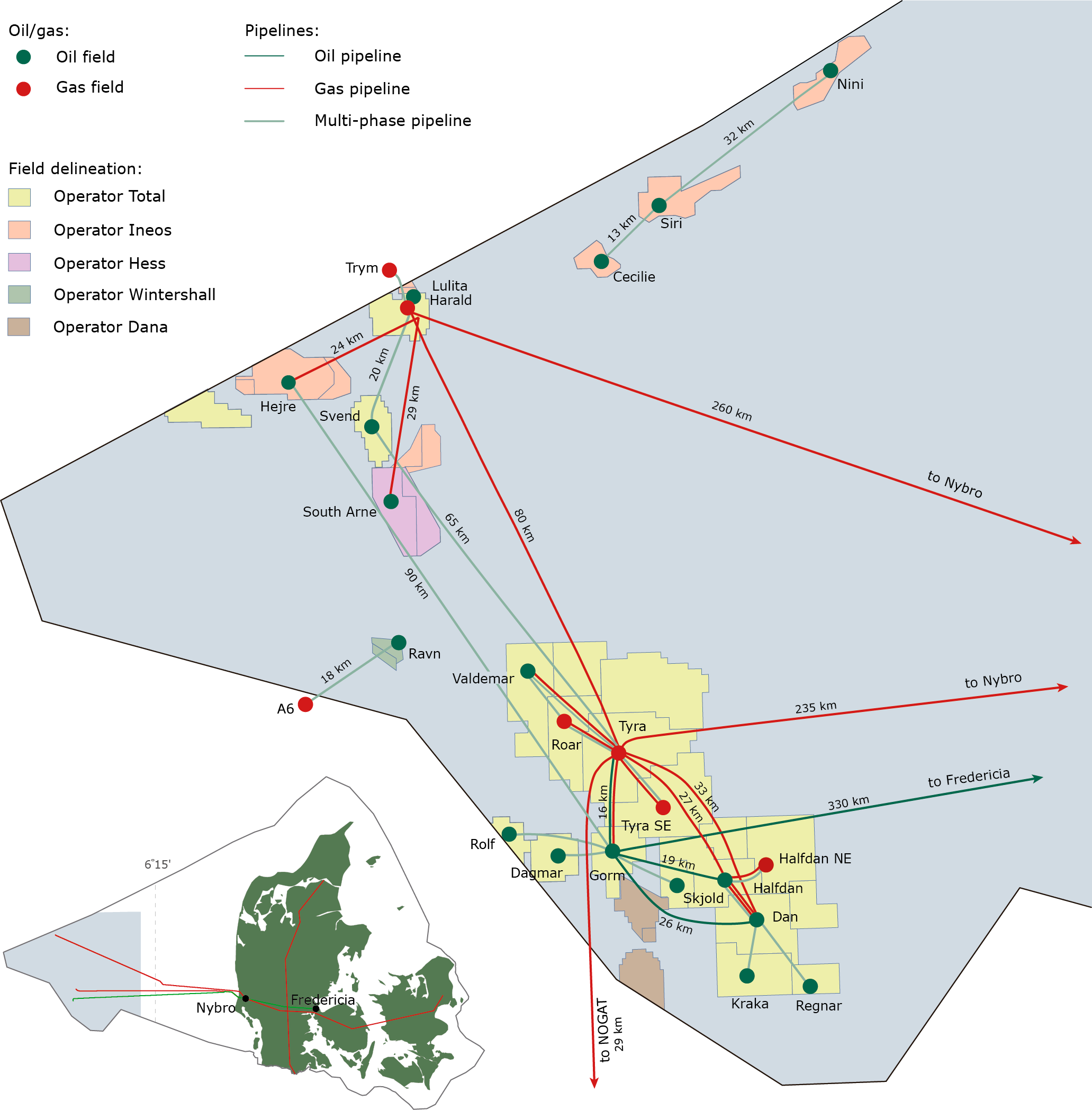 North Sea Oil Rigs Map