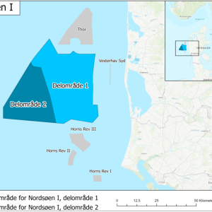 Illustration: Planområde for Nordsøen I. Energistyrelsen.